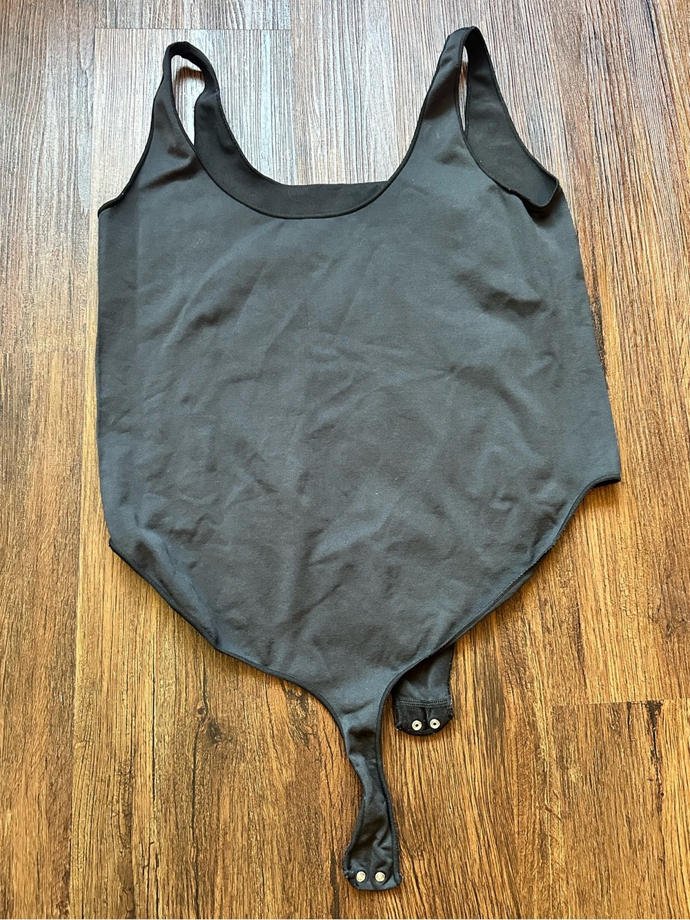 4X / 5X Skims Essential Onyx Black Snap thong Bodysuit